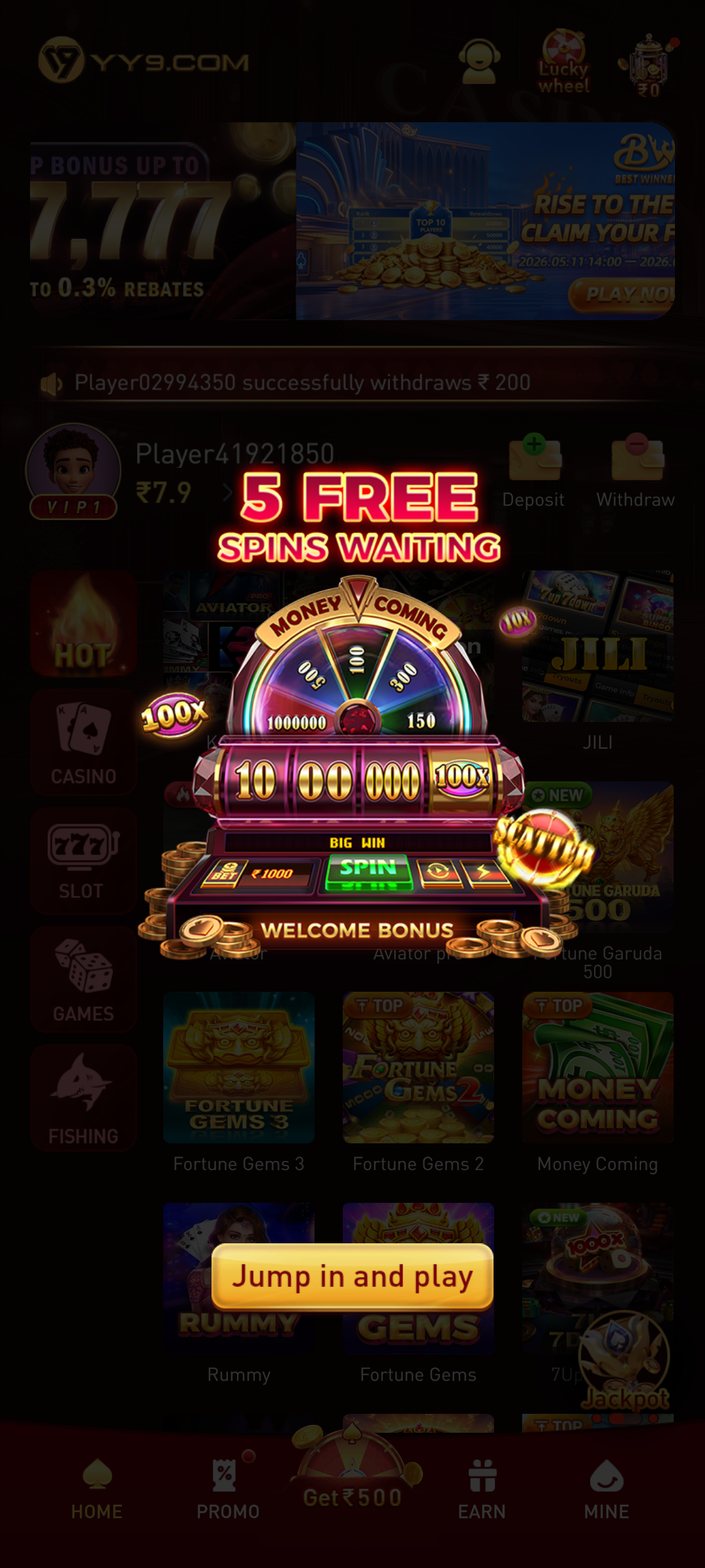 YY9 App Features and Gaming Interface