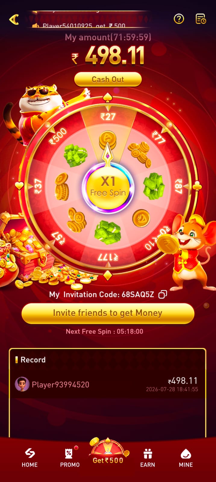 77BET APK home screen dashboard latest version